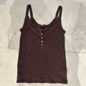 Brown Aerie tank top w/ buttons super soft material